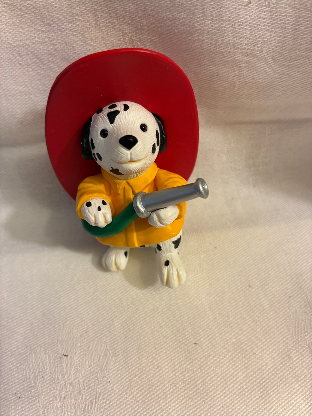 Hallmark Ornament Dalmatian Dog Fireman Red Hat and Yellow Coat